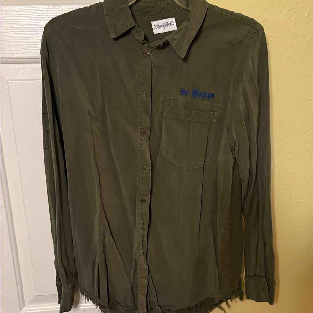 Lauren Moshi Olive Green Women's Blouse